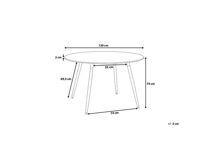 Ruokapöytä Bovio 120 cm - Musta - Ruokapöydät & keittiön pöydät