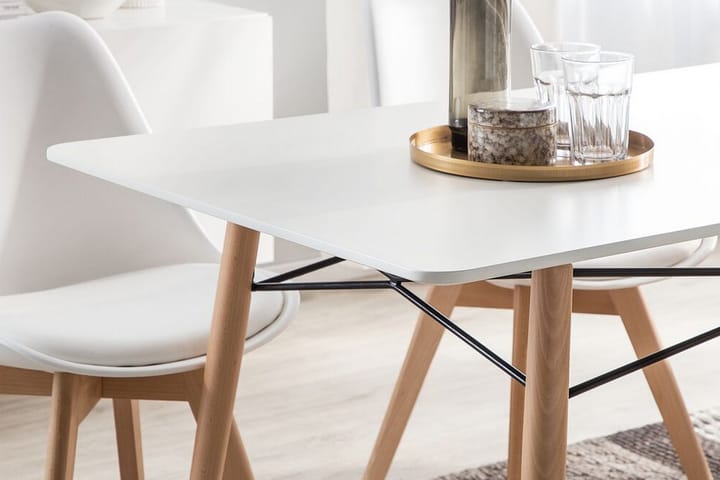 Ruokapöytä Brayshaw 140x80 cm - Valkoinen - Ruokapöydät & keittiön pöydät