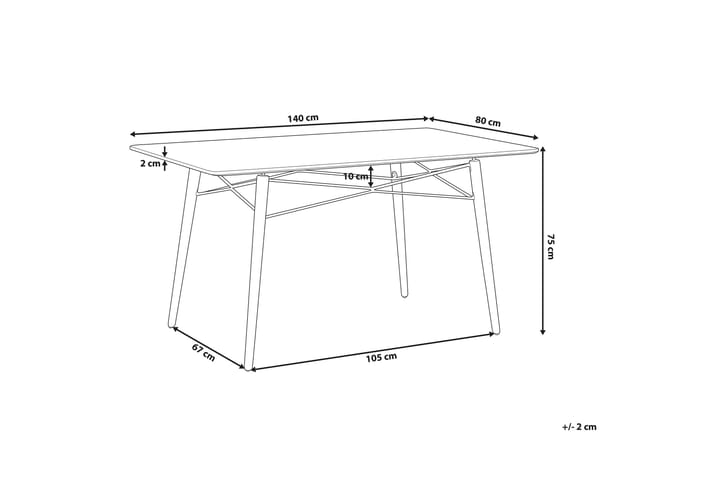 Ruokapöytä Brayshaw 140x80 cm - Valkoinen - Ruokapöydät & keittiön pöydät