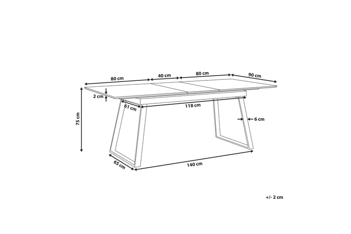 Ruokapöytä Bugres 160x90 cm - Valkoinen - Ruokapöydät & keittiön pöydät