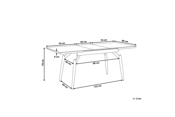 Ruokapöytä Calaro 180 cm - Tummanruskea / musta - Ruokapöydät & keittiön pöydät