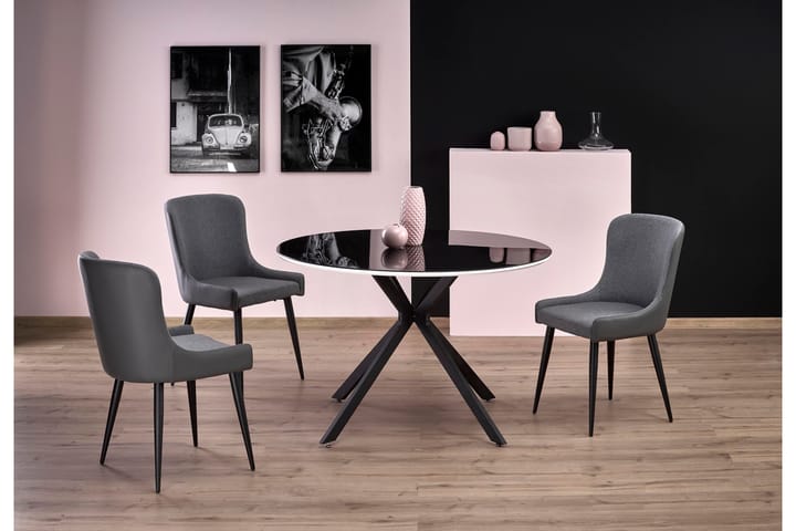 Ruokapöytä Camisa 120 cm Pyöreä - Musta/Valkoinen - Ruokapöydät & keittiön pöydät