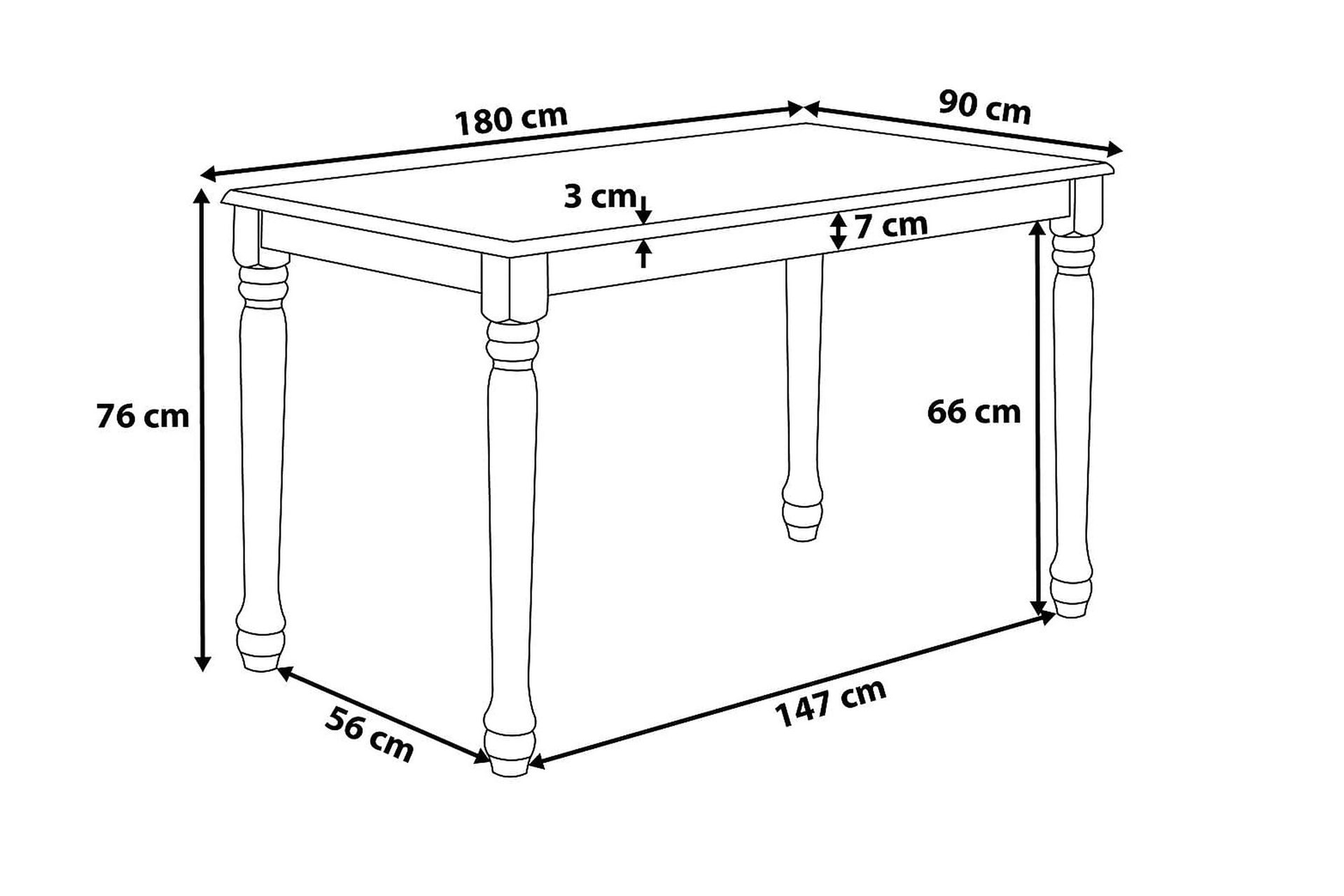 Ruokapöytä Cary 180 cm - Huonekalut - Pöytä & ruokailuryhmä - Ruokapöydät & keittiön pöydät