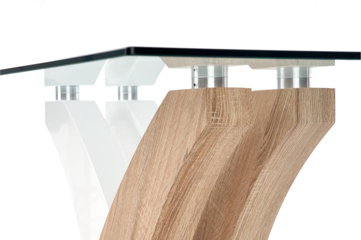 Ruokapöytä Charlsetta 160 cm - Valkoinen/Tammi - Ruokapöydät & keittiön pöydät