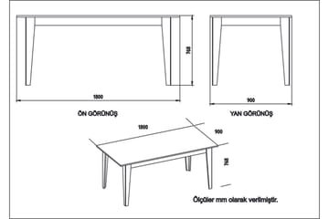 Ruokapöytä Chrostopher 180 cm - Valkoinen - Huonekalut - Pöytä & ruokailuryhmä - Ruokapöydät & keittiön pöydät