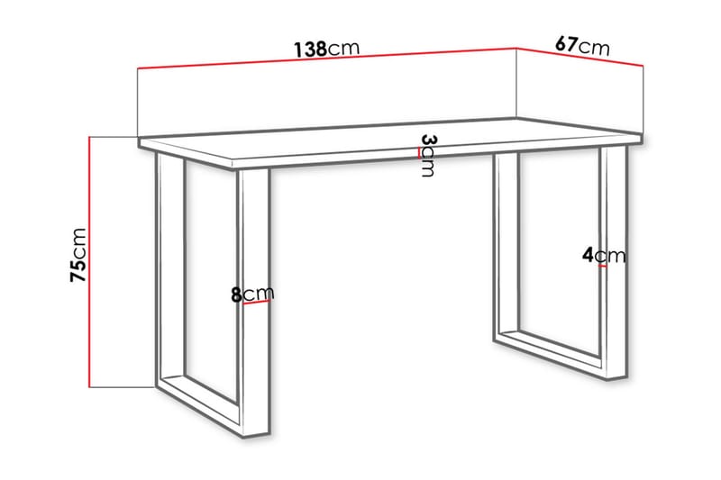 Ruokapöytä Ciapin 138 cm - Huonekalut - Pöytä & ruokailuryhmä - Ruokapöydät & keittiön pöydät