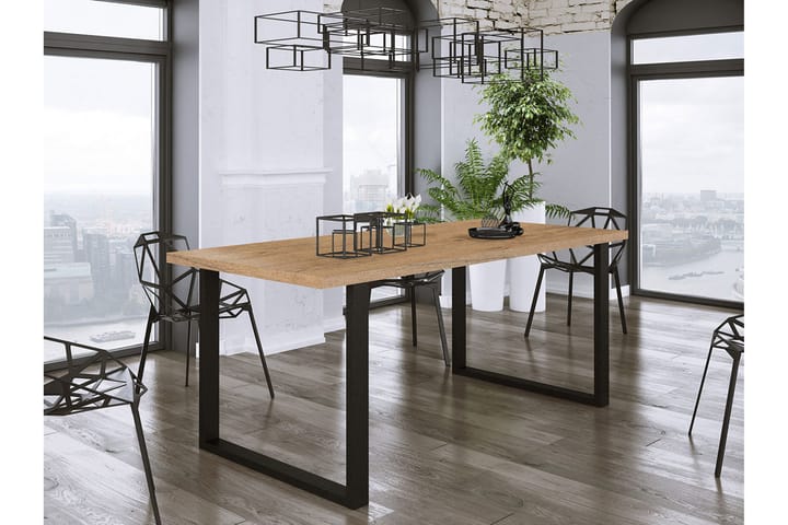 Ruokapöytä Ciapin 185 cm - Musta/Tammi - Ruokapöydät & keittiön pöydät