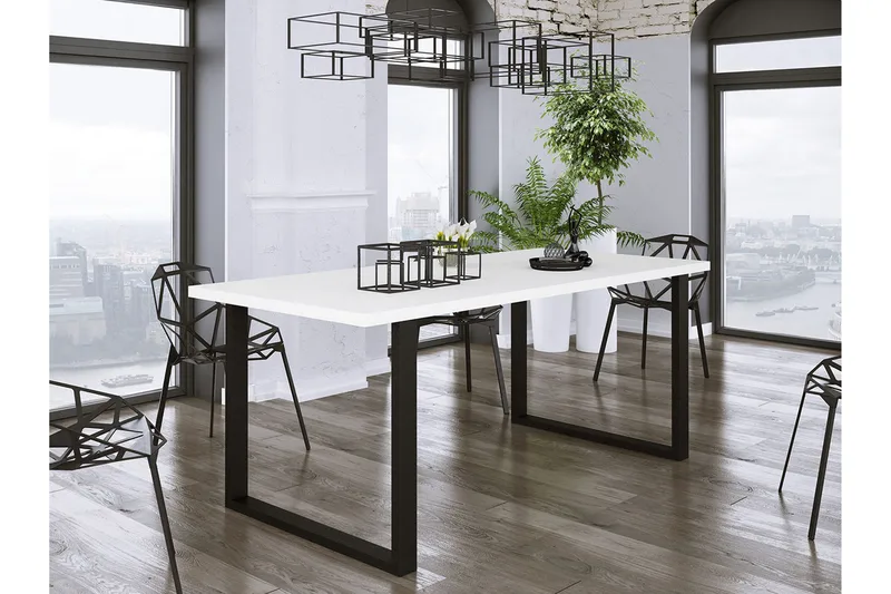 Ruokapöytä Ciapin 185 cm - Musta/Valkoinen - Huonekalut - Pöytä & ruokailuryhmä - Ruokapöydät & keittiön pöydät