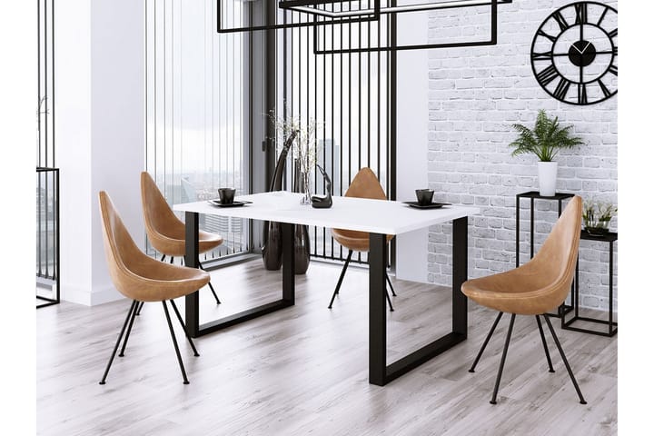 Ruokapöytä Ciapin 185 cm - Valkoinen/Musta - Ruokapöydät & keittiön pöydät