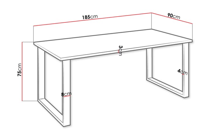 Ruokapöytä Ciapin 185 cm - Ruokapöydät & keittiön pöydät