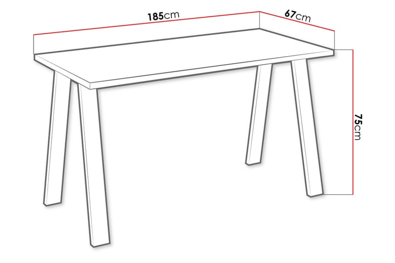 Ruokapöytä Cisy 185 cm - Tiikki - Ruokapöydät & keittiön pöydät