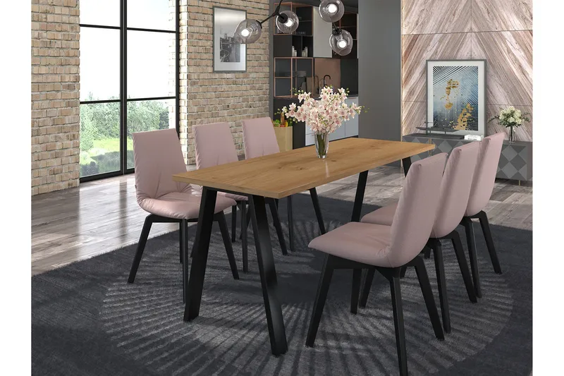 Ruokapöytä Cisy 185 cm - Tiikki - Huonekalut - Pöytä & ruokailuryhmä - Ruokapöydät & keittiön pöydät