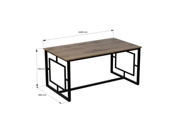 Ruokapöytä Dumö 160 cm - Ruskea/Musta - Huonekalut - Pöytä & ruokailuryhmä - Ruokapöydät & keittiön pöydät
