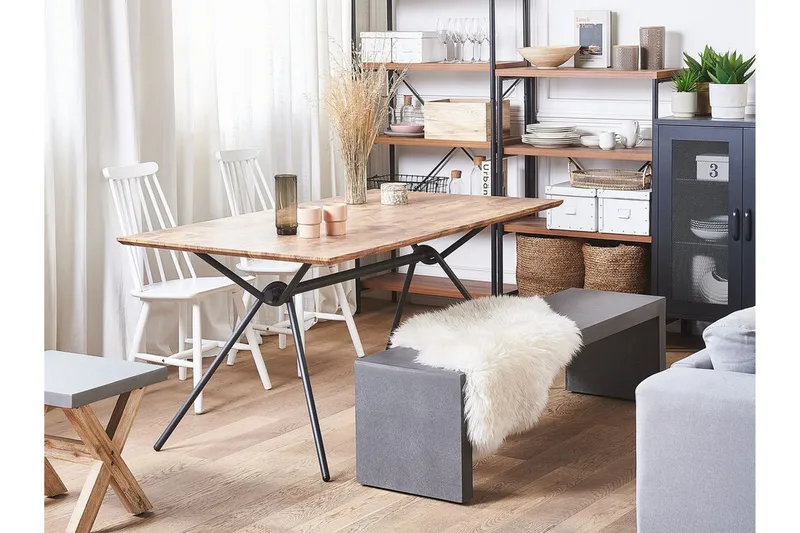 Ruokapöytä Einde 160 cm - Luonnonväri/Musta - Huonekalut - Pöytä & ruokailuryhmä - Ruokapöydät & keittiön pöydät