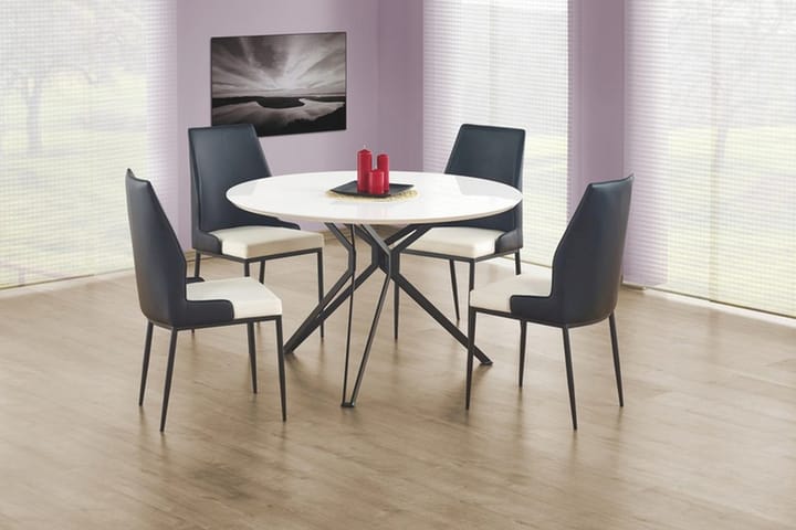 Ruokapöytä Elling 120 cm - Valkoinen/Musta - Ruokapöydät & keittiön pöydät