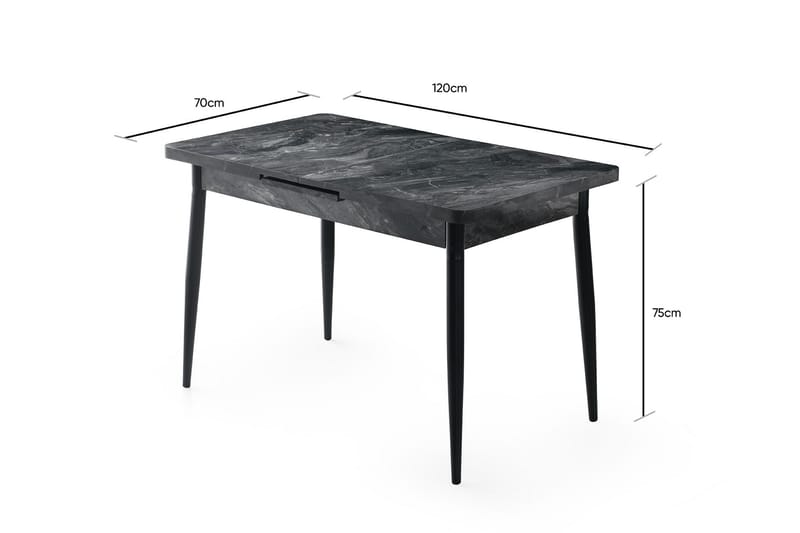 Ruokapöytä Erllone 120 cm - Antrasiitti - Huonekalut - Pöytä & ruokailuryhmä - Ruokapöydät & keittiön pöydät