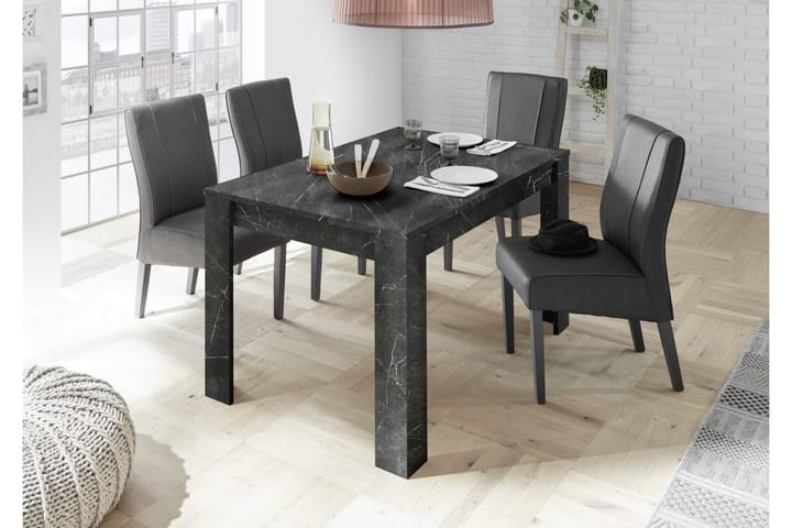 Ruokapöytä Ghiaccio Jatkettava 137 cm - Musta Marmorilook - Ruokapöydät & keittiön pöydät