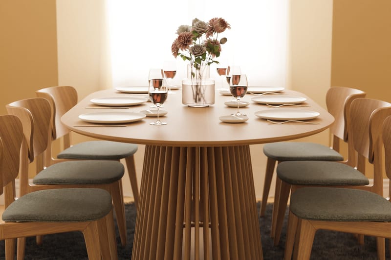 Ruokapöytä Gontas 200 cm Soikea - Luonnonväri - Huonekalut - Pöytä & ruokailuryhmä - Ruokapöydät & keittiön pöydät