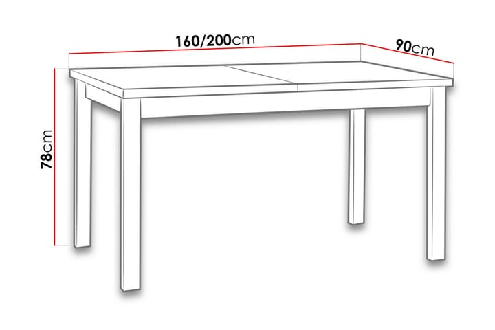 Ruokapöytä Gwenda - Valkoinen/Musta - Ruokapöydät & keittiön pöydät