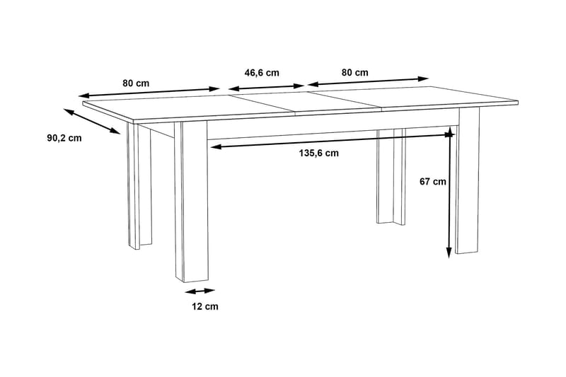 Ruokapöytä Hamdiye Jatkettava 160 cm - Ruskea - Huonekalut - Pöytä & ruokailuryhmä - Ruokapöydät & keittiön pöydät