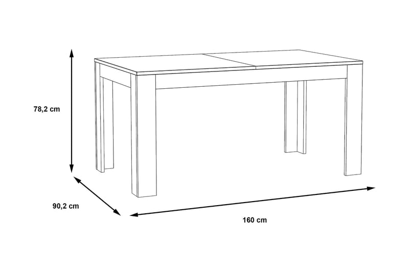 Ruokapöytä Hamdiye Jatkettava 160 cm - Ruskea - Huonekalut - Pöytä & ruokailuryhmä - Ruokapöydät & keittiön pöydät