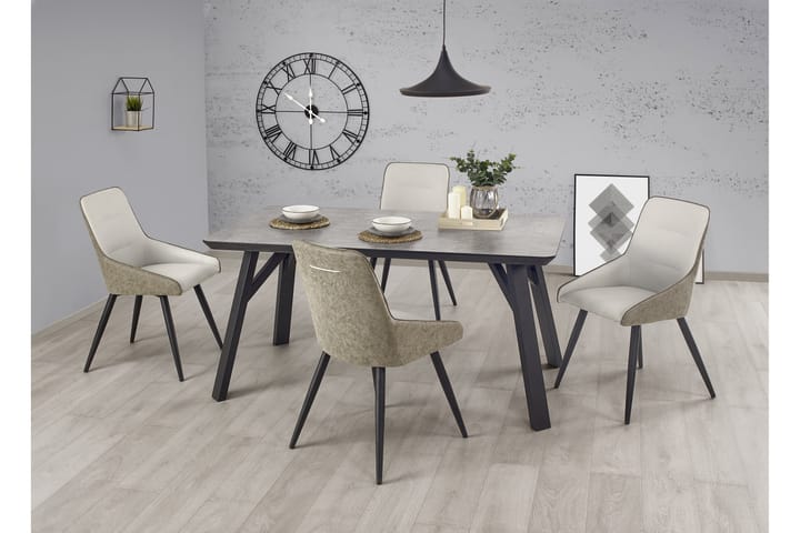Ruokapöytä Hargett 160 cm - Harmaa/Musta - Ruokapöydät & keittiön pöydät