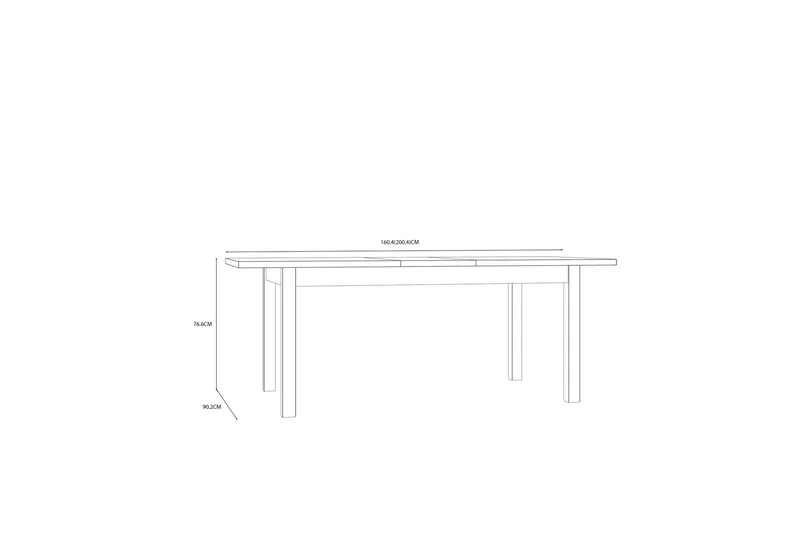 Ruokapöytä Havdar Jatkettava 160 cm - Ruskea/Musta - Huonekalut - Pöytä & ruokailuryhmä - Ruokapöydät & keittiön pöydät
