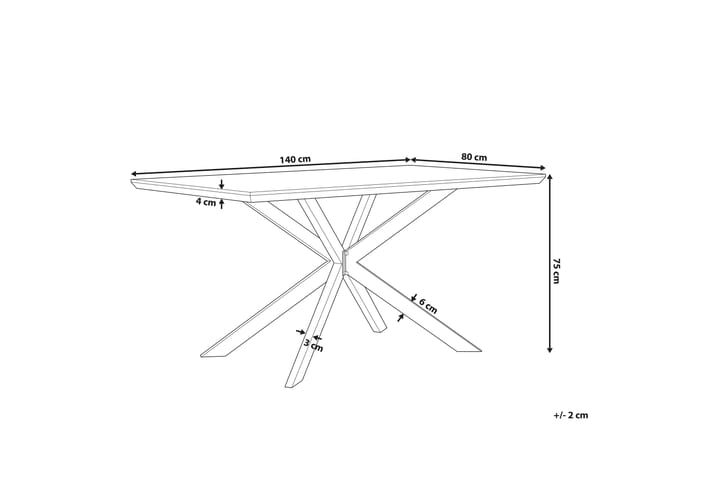 Ruokapöytä Hertiz 120 cm - Harmaa - Ruokapöydät & keittiön pöydät
