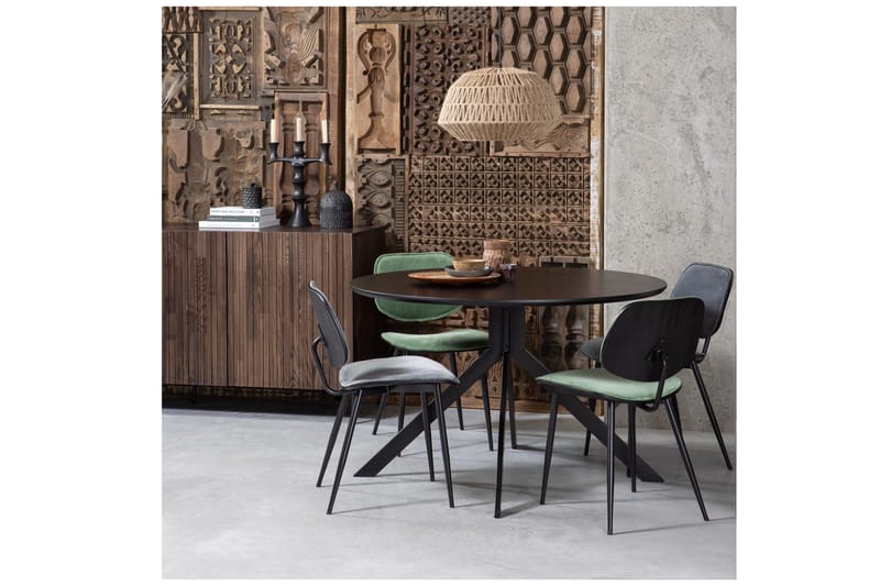 Ruokapöytä Iban 120 cm Pyöreä - Musta - Huonekalut - Pöytä & ruokailuryhmä - Ruokapöydät & keittiön pöydät