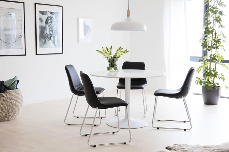 Ruokapöytä Ibiza 110 cm Pyöreä - Valkoinen - Huonekalut - Pöytä & ruokailuryhmä - Ruokapöydät & keittiön pöydät