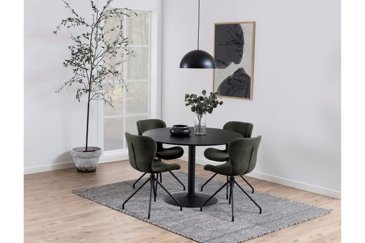 Ruokapöytä Ibizor 110 cm Pyöreä - Musta/Matta Musta - Ruokapöydät & keittiön pöydät