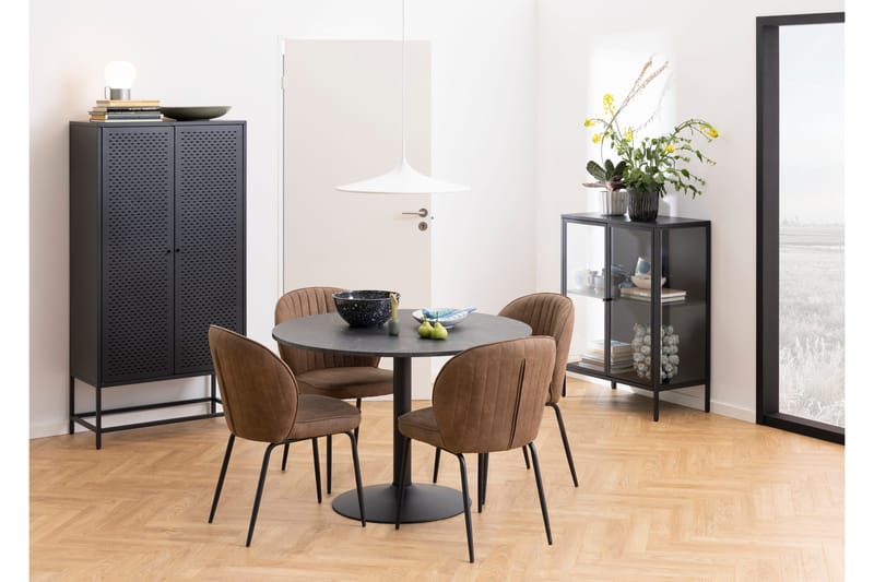 Ruokapöytä Ibizor 110 cm Pyöreä - Musta/Matta Musta - Huonekalut - Pöytä & ruokailuryhmä - Ruokapöydät & keittiön pöydät