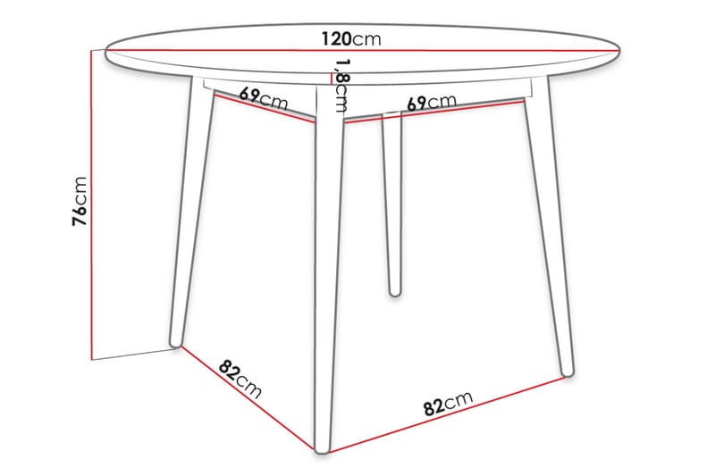 Ruokapöytä Idelle - Huonekalut - Pöytä & ruokailuryhmä - Ruokapöydät & keittiön pöydät