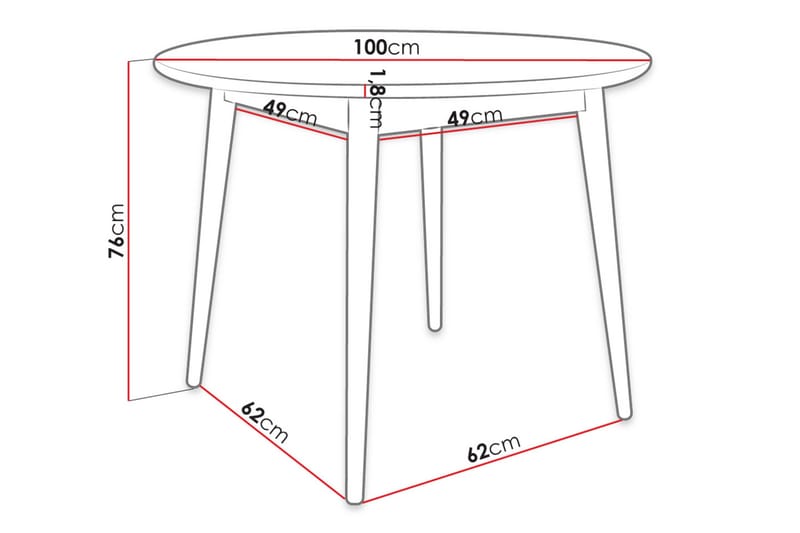 Ruokapöytä Idelle - Huonekalut - Pöytä & ruokailuryhmä - Ruokapöydät & keittiön pöydät