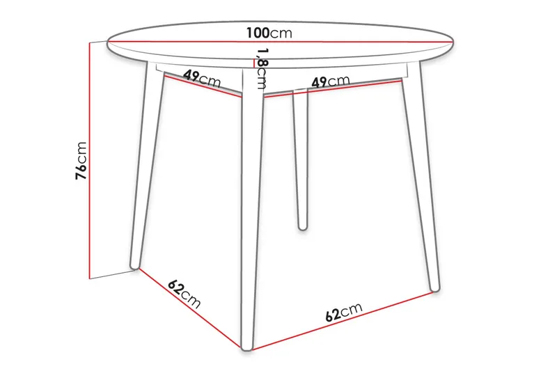 Ruokapöytä Idelle - Huonekalut - Pöytä & ruokailuryhmä - Ruokapöydät & keittiön pöydät