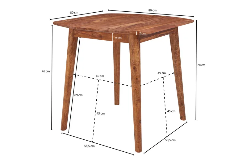 Ruokapöytä Iozzi 80 cm - Puu/Luonnonväri - Huonekalut - Pöytä & ruokailuryhmä - Ruokapöydät & keittiön pöydät