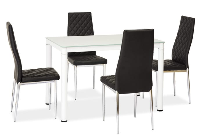 Ruokapöytä Jelka 110 cm - Lasi/Valkoinen - Ruokapöydät & keittiön pöydät