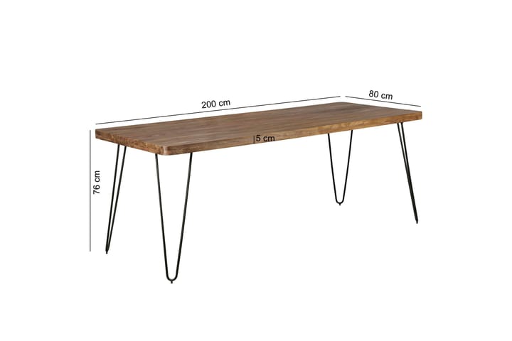 Ruokapöytä Johanningmeier 200 cm - Puu/Luonnonväri - Ruokapöydät & keittiön pöydät