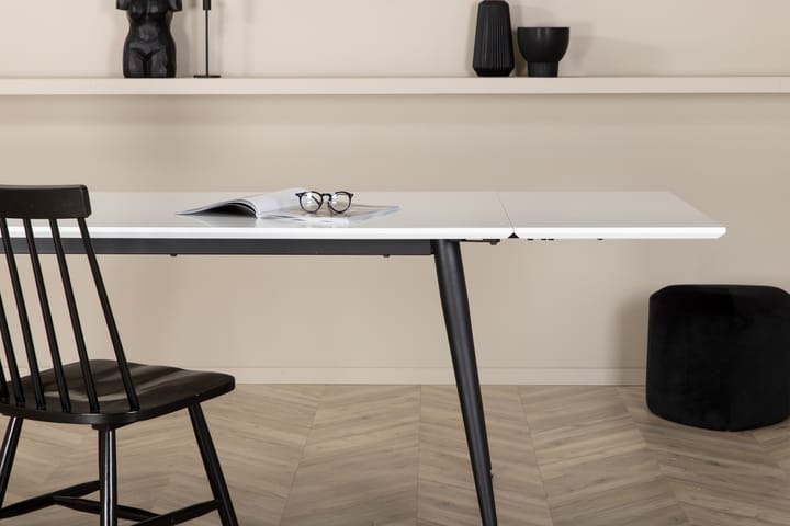 Ruokapöytä Jyma Jatkettava 150 cm - Valkoinen/Musta - Ruokapöydät & keittiön pöydät