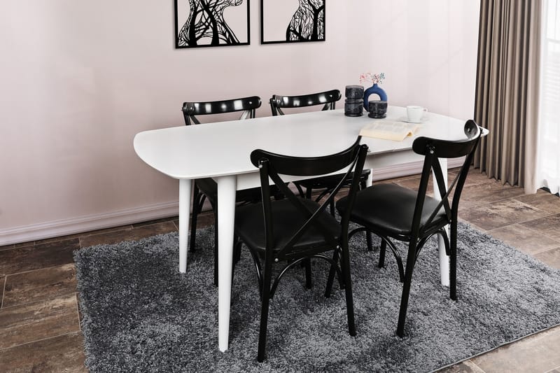 Ruokapöytä Kamaria 130x75x130 cm - Valkoinen - Huonekalut - Pöytä & ruokailuryhmä - Ruokapöydät & keittiön pöydät