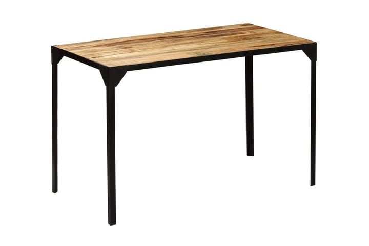 Ruokapöytä karkea mangopuu ja teräs 120 cm - Ruskea - Ruokapöydät & keittiön pöydät