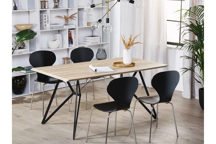 Ruokapöytä Kencot 160 cm - Vaalea puu/musta - Ruokapöydät & keittiön pöydät