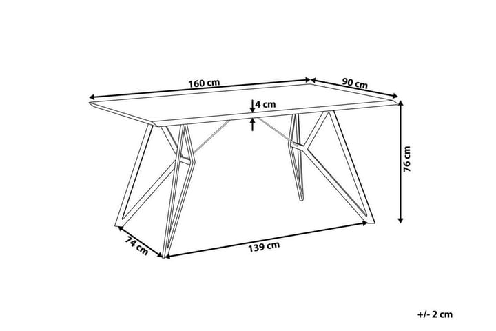 Ruokapöytä Kencot 160 cm - Vaalea puu/musta - Ruokapöydät & keittiön pöydät