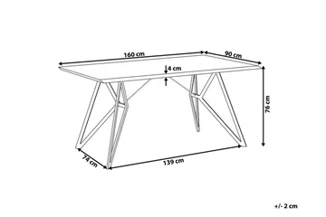 Ruokapöytä Kencot 160 cm - Vaalea puu/musta - Huonekalut - Pöytä & ruokailuryhmä - Ruokapöydät & keittiön pöydät