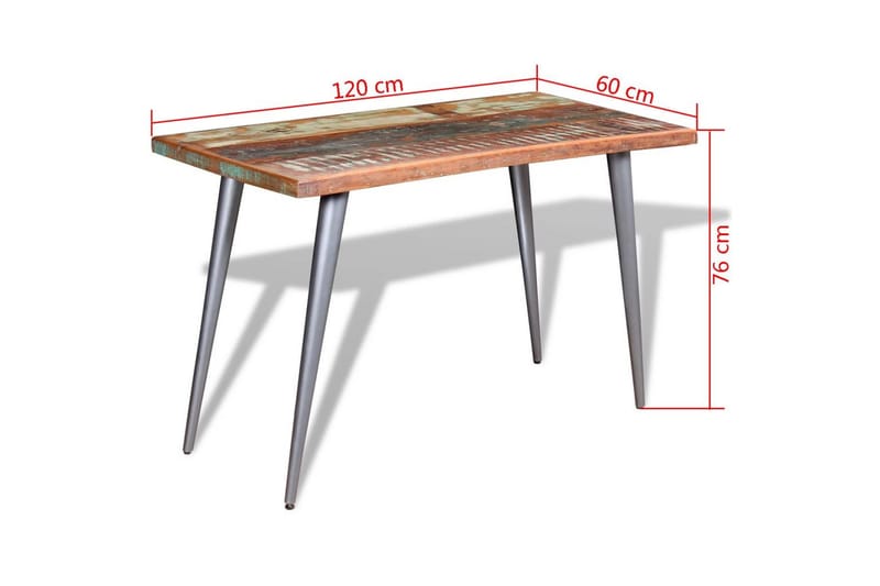 Ruokapöytä Kierrätetty massiivipuu 120x60x76 cm - Ruskea - Huonekalut - Pöytä & ruokailuryhmä - Ruokapöydät & keittiön pöydät