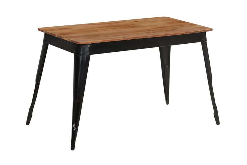 Ruokapöytä kiinteä akaasiapuu ja teräs 120x60x76 cm - Ruskea - Huonekalut - Pöytä & ruokailuryhmä - Ruokapöydät & keittiön pöydät