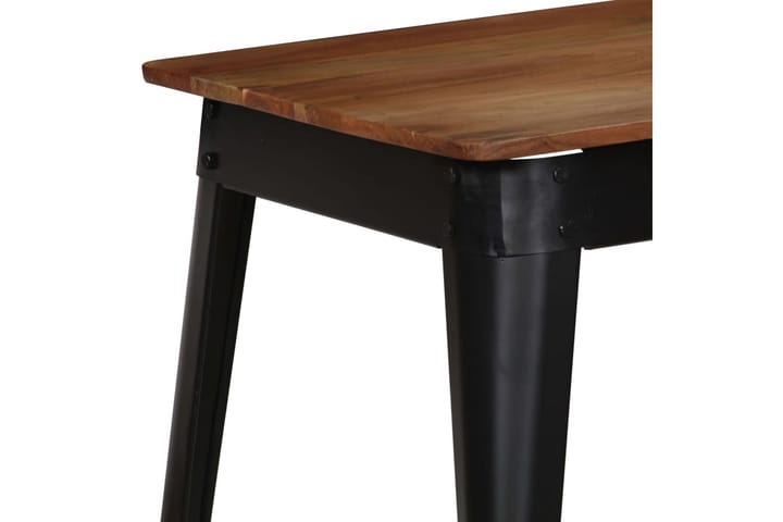 Ruokapöytä kiinteä akaasiapuu ja teräs 120x60x76 cm - Ruskea - Ruokapöydät & keittiön pöydät