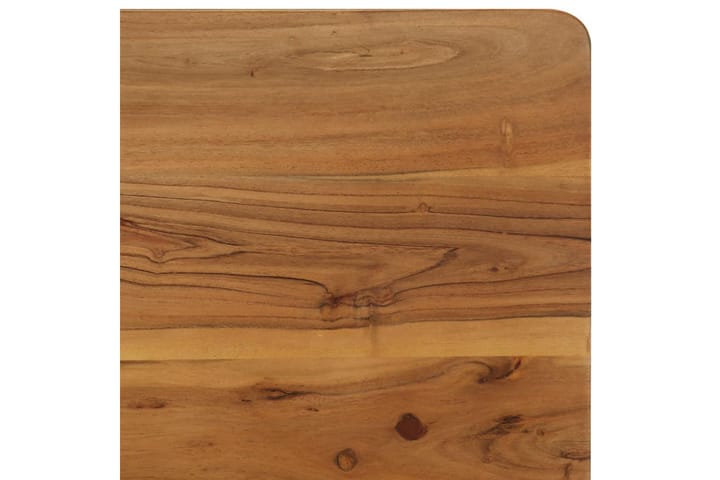 Ruokapöytä kiinteä akaasiapuu ja teräs 75x75x76 cm - Ruskea - Ruokapöydät & keittiön pöydät