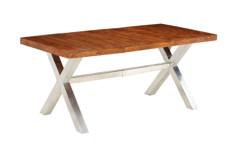 Ruokapöytä kiinteä puu seesamviimeistelyllä 180x90x76 cm - Ruskea - Huonekalut - Pöytä & ruokailuryhmä - Ruokapöydät & keittiön pöydät