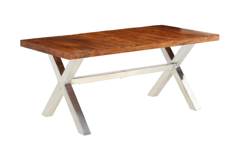 Ruokapöytä kiinteä puu seesamviimeistelyllä 180x90x76 cm - Ruskea - Huonekalut - Pöytä & ruokailuryhmä - Ruokapöydät & keittiön pöydät